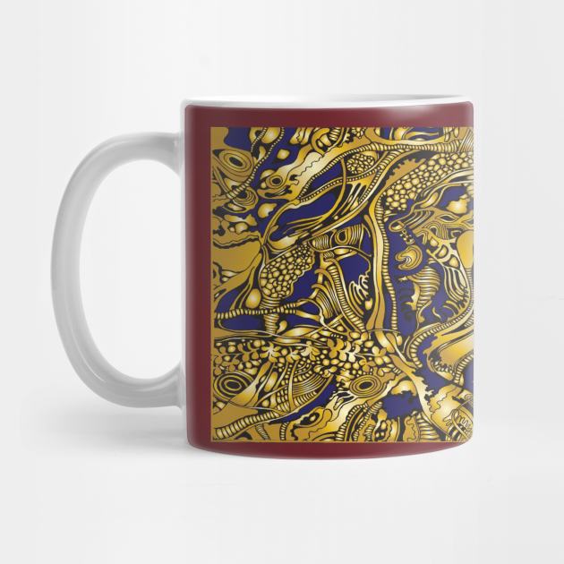 Gold and Blue tree pattern by BraveCoward